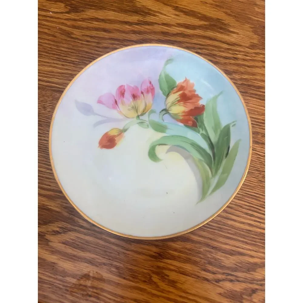 Hand Painted Appetizer Dessert Plates Floral Made in Bavaria Not Matching Set